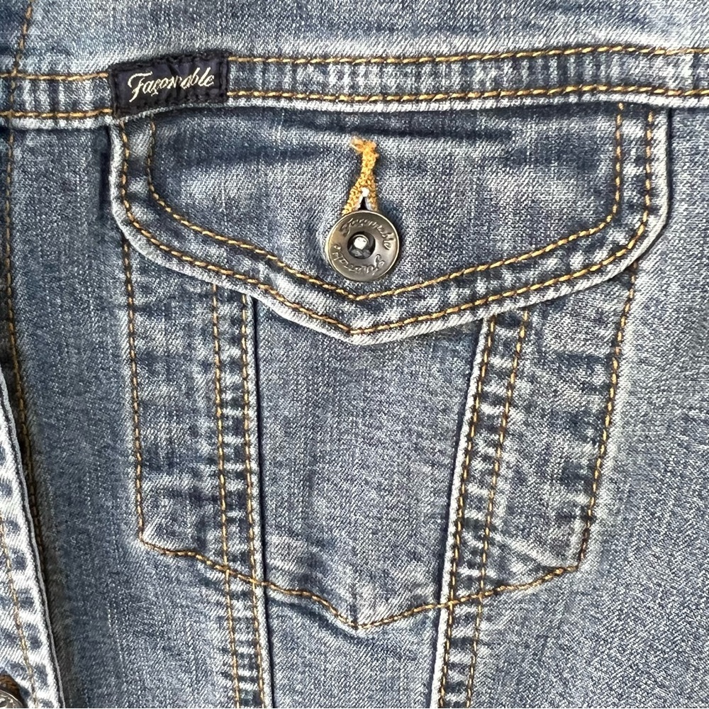 Faonnable Stretch Denim Jacket Fitted Style Size … - image 4